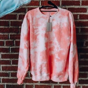 Pink tye dye crew neck